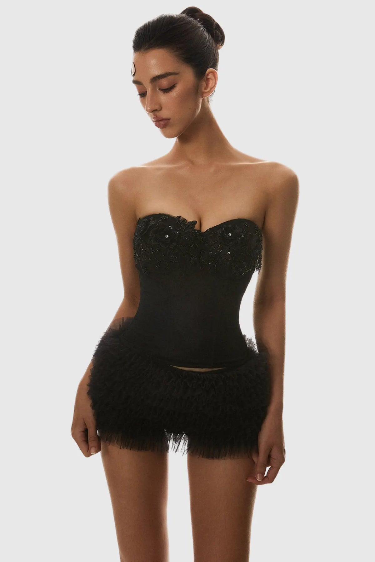 Nketia Sequin Embroidery Strapless Corset Flowering Girl