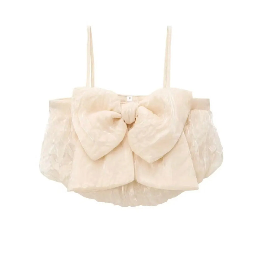 Addison Bownot Top In Ivory Flowering Girl