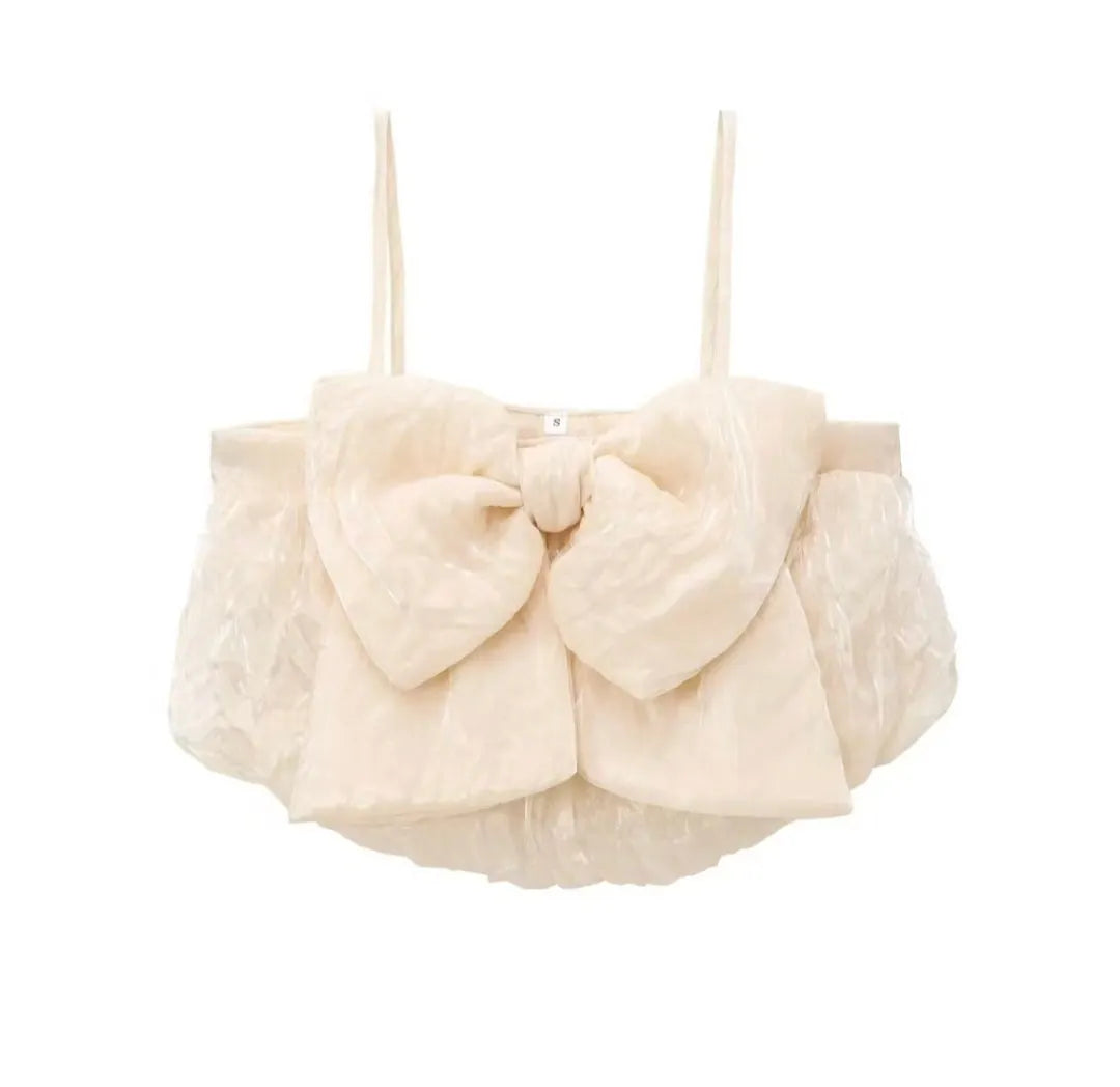 Addison Bownot Top In Ivory Flowering Girl