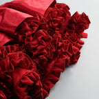 sally ruffle trim strapless mini dress in red Flowering Girl