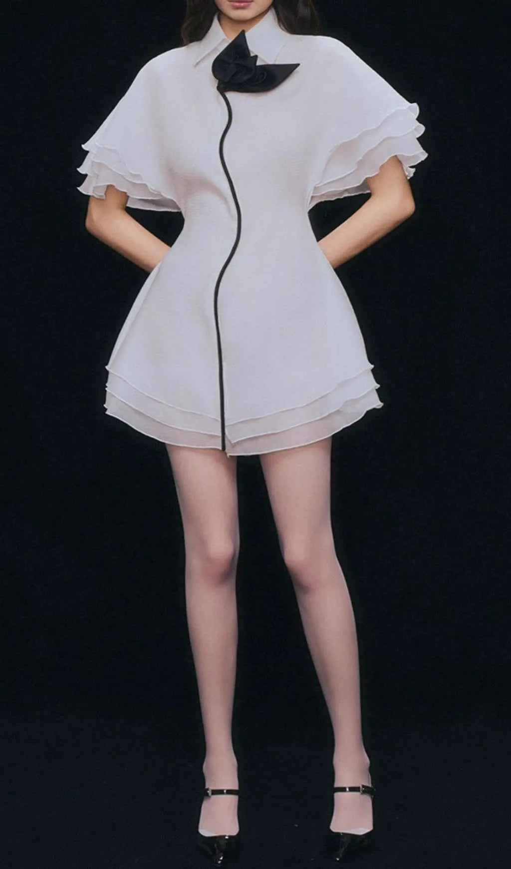 Glenda White Embellished Mini Dress Flowering Girl