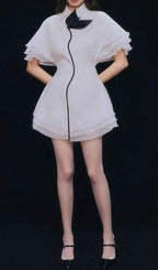 Glenda White Embellished Mini Dress Flowering Girl