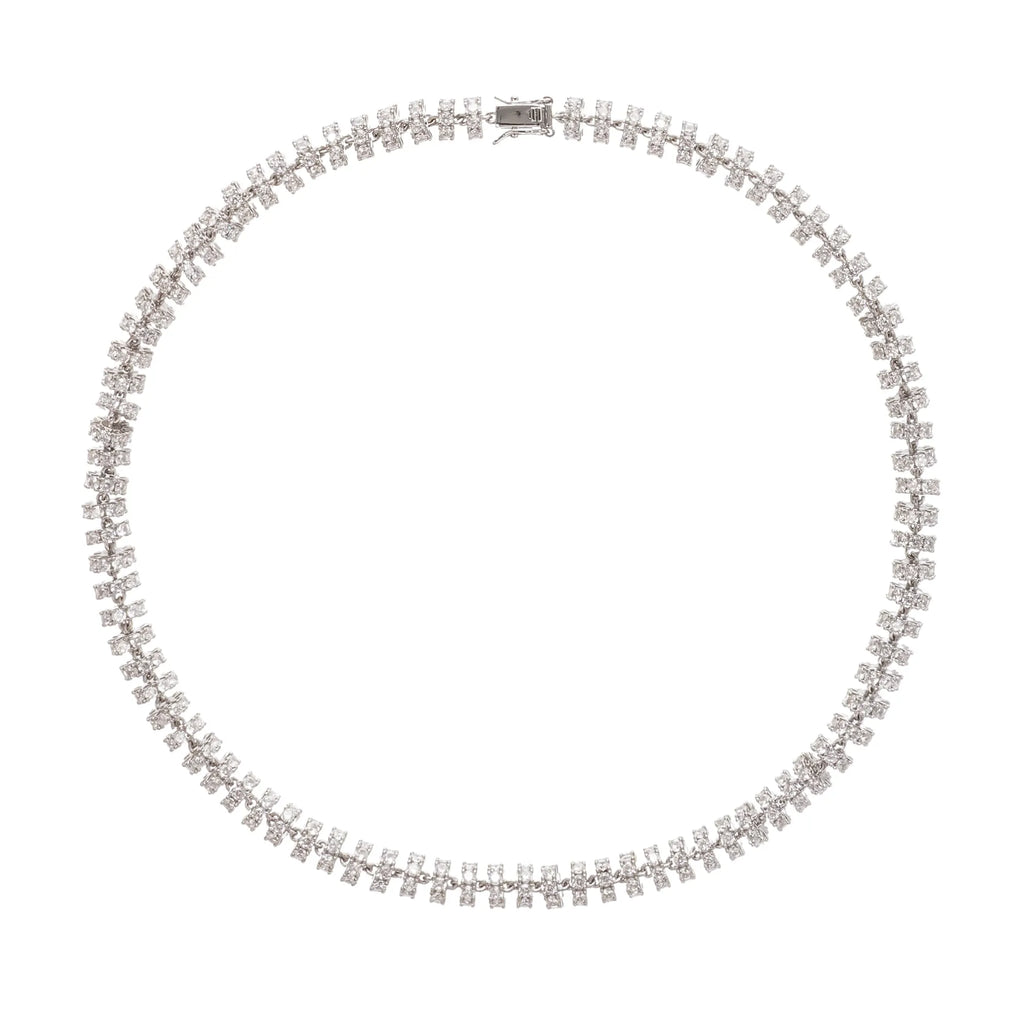Sandrine Silver-Tone Crystal-Embellished Necklace Flowering Girl