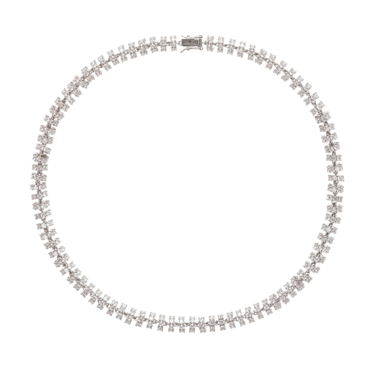 Sandrine Silver-Tone Crystal-Embellished Necklace Flowering Girl