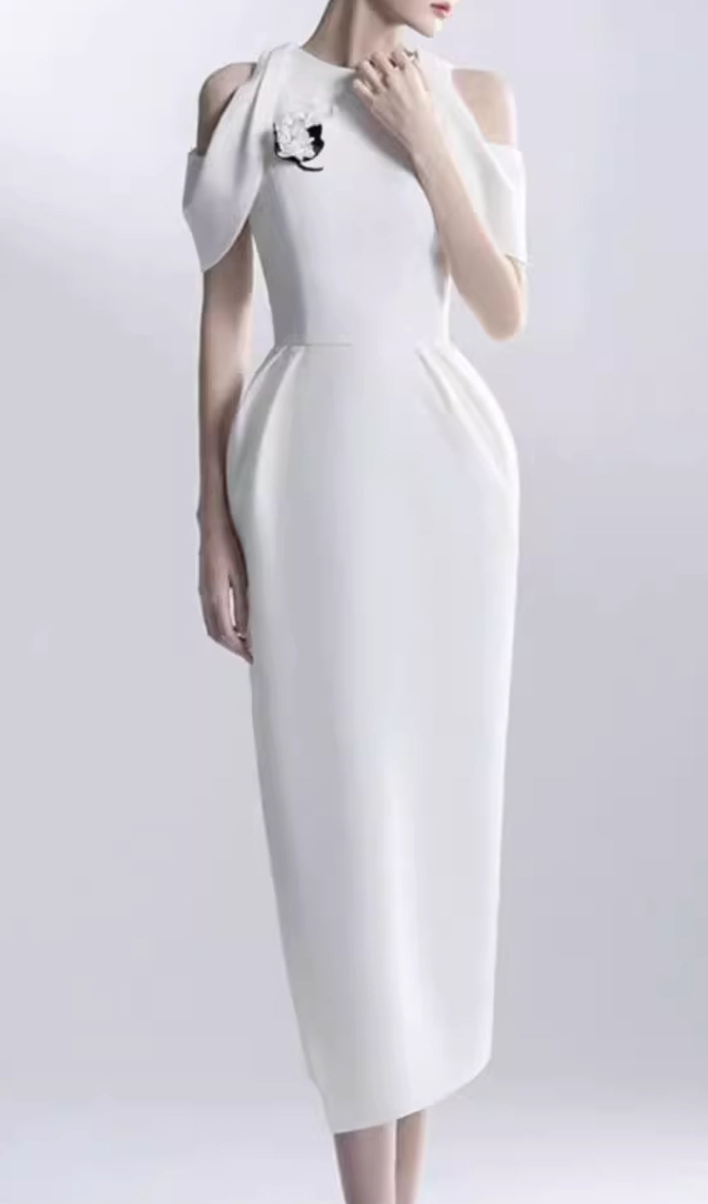 Chaeli White Embellished Midi Dress Flowering Girl