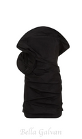 Strapless Ruffled Taffeta Mini Dress in Black Flowering Girl