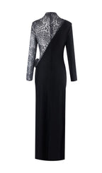 Faye Black Leopard Flower Maxi Dress Flowering Girl