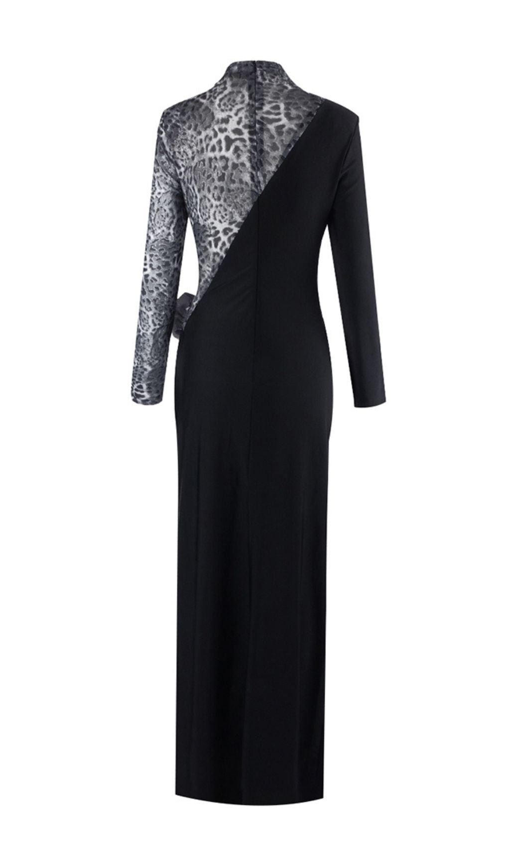 Faye Black Leopard Flower Maxi Dress Flowering Girl