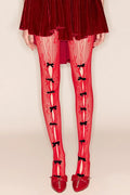 Yara Bowknot Fishnet Stockings - Red Flowering Girl