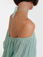Manon Mint Long Sleeve Pleated Mini Dress Flowering Girl