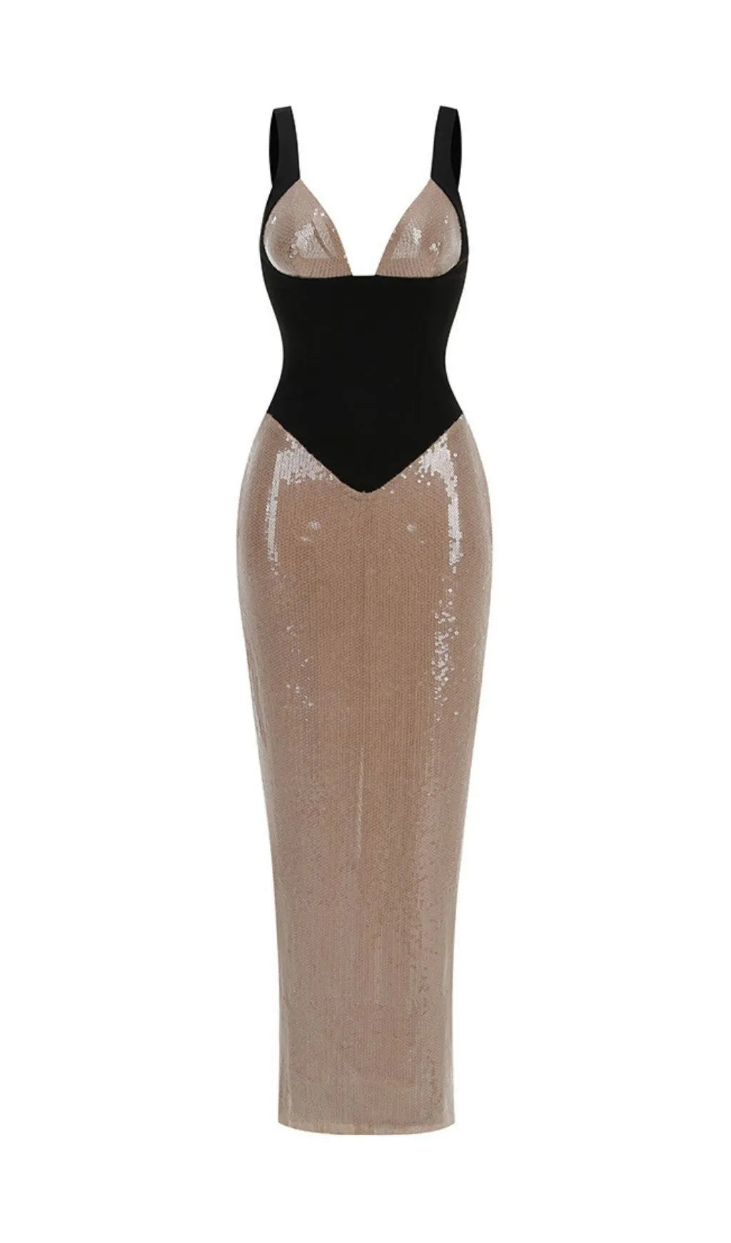 Kaleigh Strappy Sequin Patchwork Maxi Dress Flowering Girl