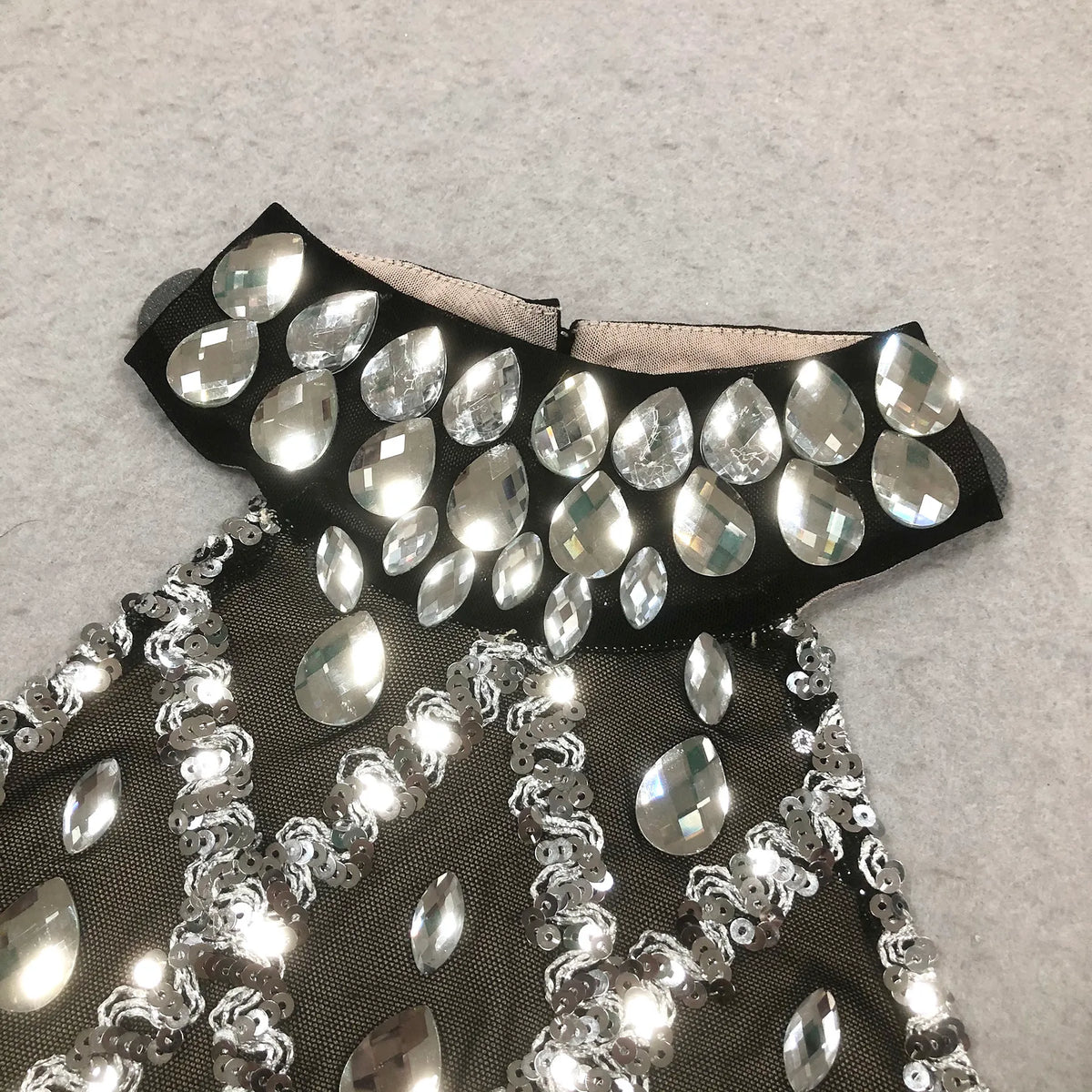 Iwao Black Halter Rhinestone Maxi Dress Flowering Girl