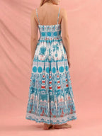 Meka Spaghetti Printed Maxi Dress Flowering Girl