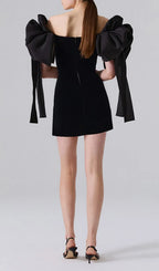 Cadee Black Off-Shoulder Mini Dress Flowering Girl