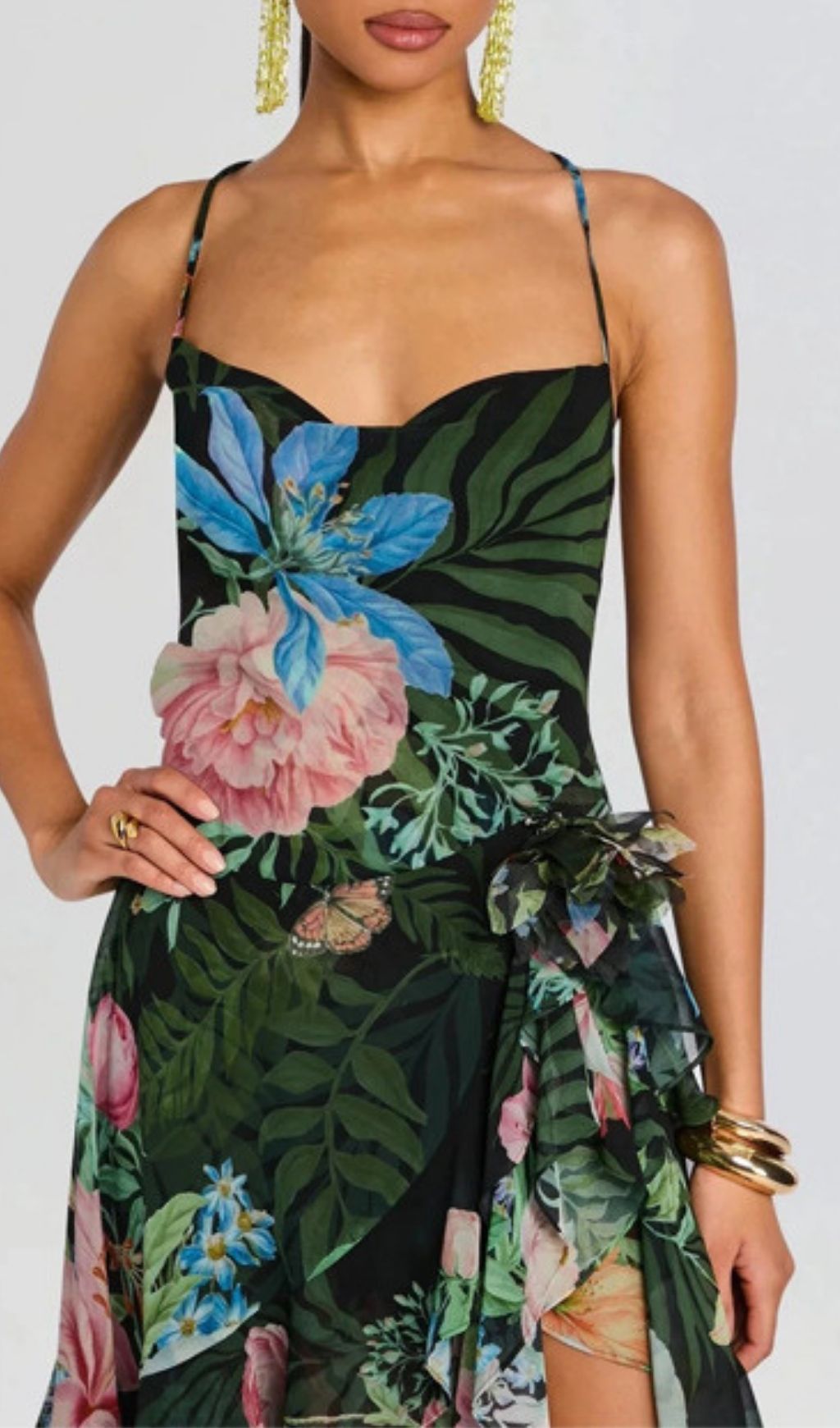 Kinnia Printed Backless Maxi Dress Flowering Girl