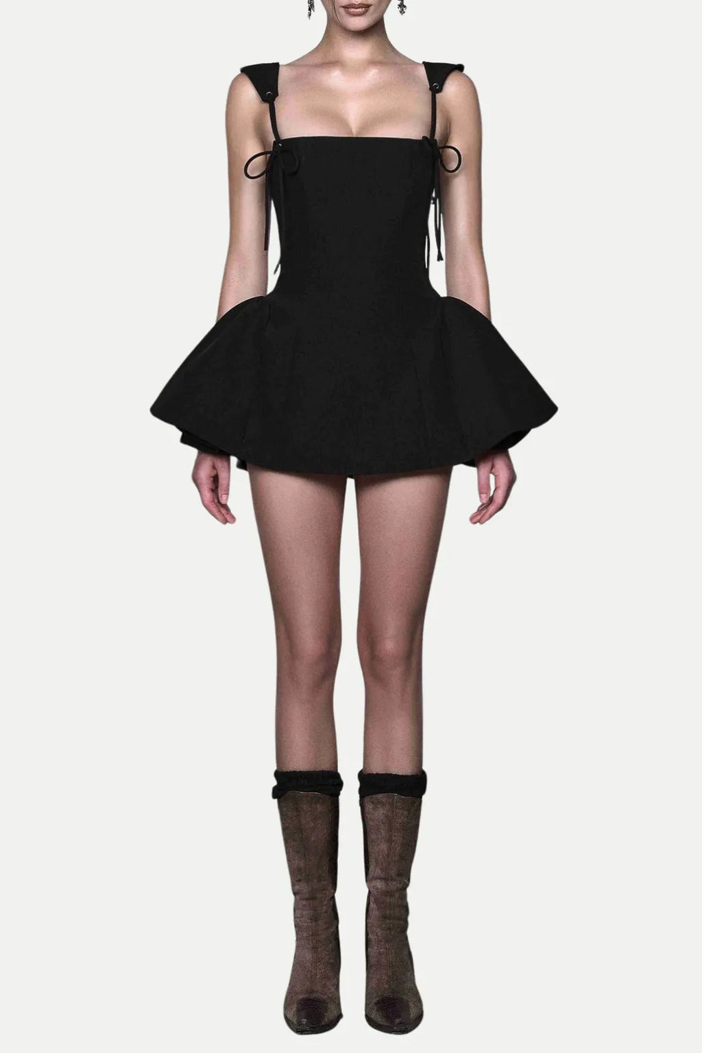 Hazal Lace Up Spaghetti Mini Dress Flowering Girl