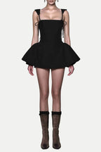 Hazal Lace Up Spaghetti Mini Dress Flowering Girl