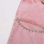 Itala Pink Diamante Jeans Flowering Girl