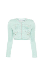 MINT SEQUIN KNIT CARDIGAN Flowering Girl