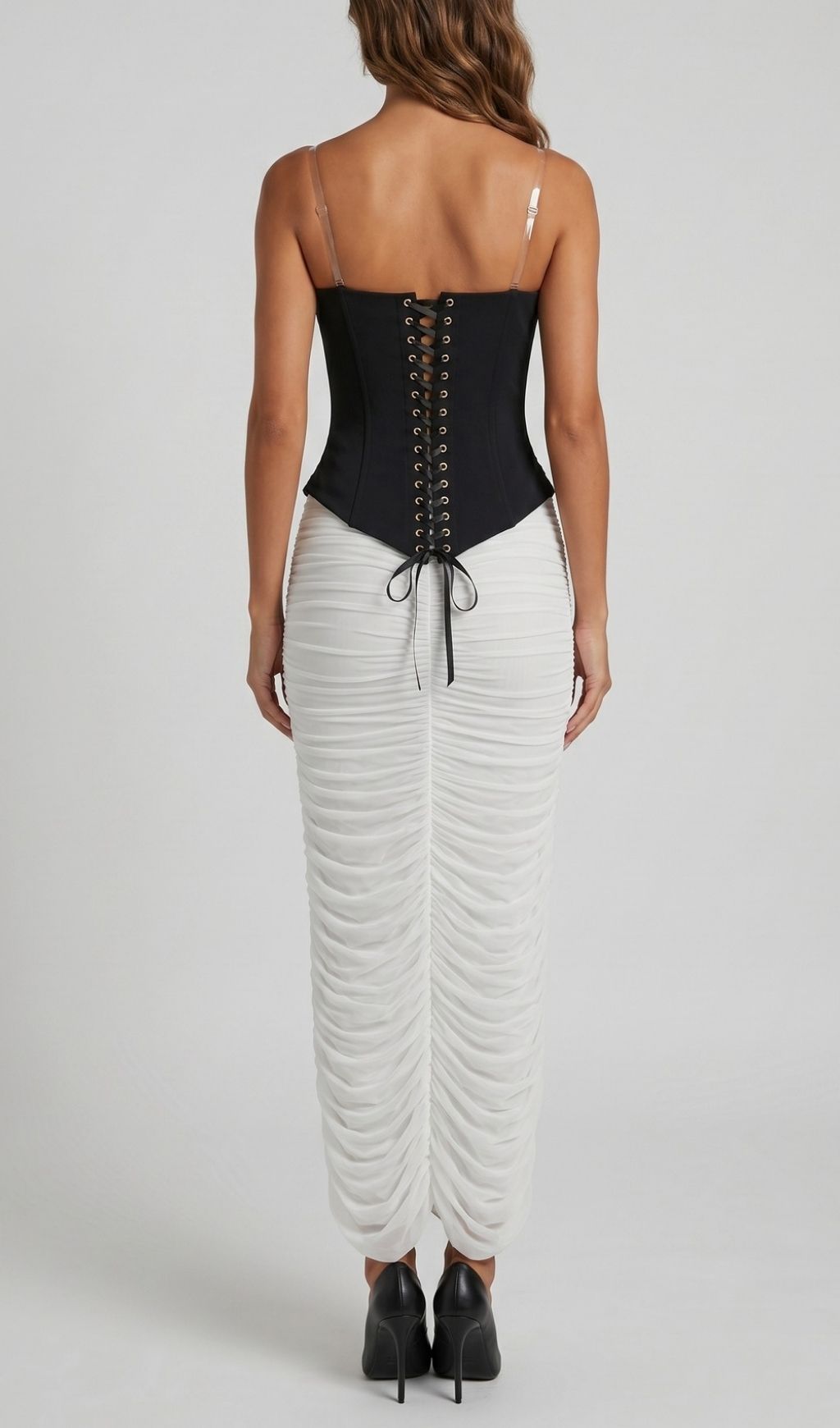 Kikuko Diamante Top & Ruched Maxi Skirt Flowering Girl