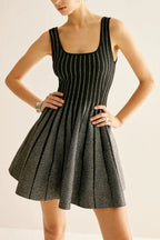 Arlene Square Neck Stripe Mini Dress Flowering Girl