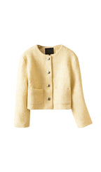 PALE YELLOW TWEED JACKET Flowering Girl