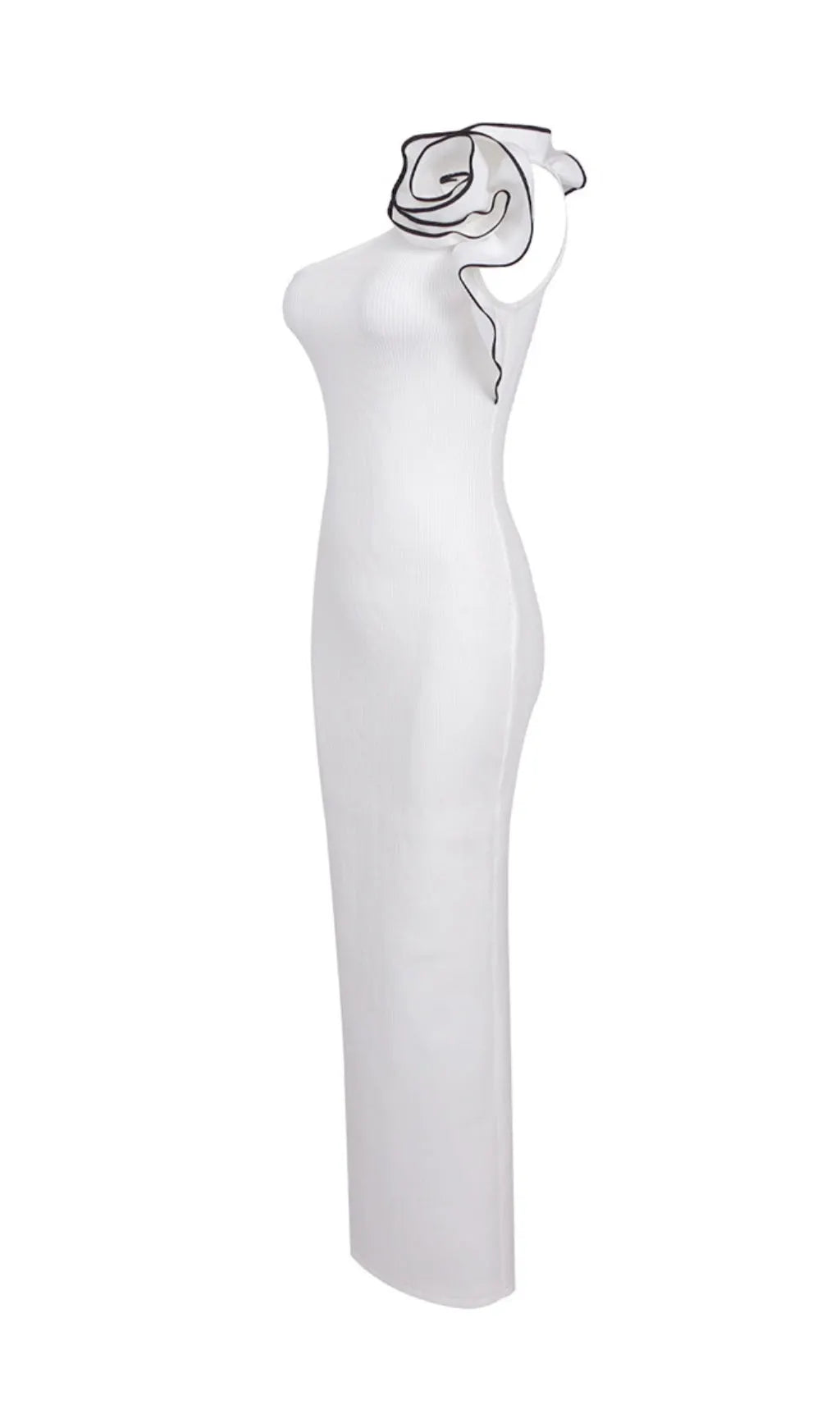 Annemarie Asymmetrical Flower Decor Dress
