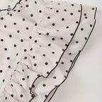 Polka Dot Ruffle Sleeve Midi Dress Flowering Girl