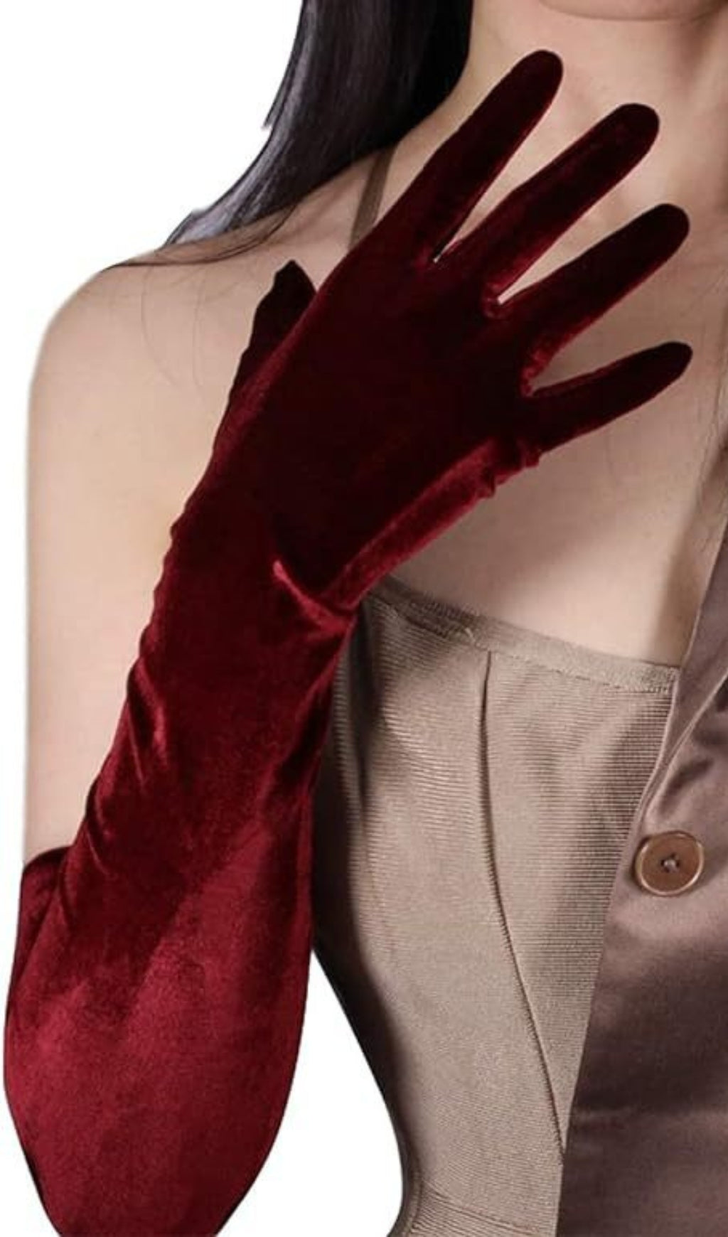 Red Velvet Gloves Flowering Girl