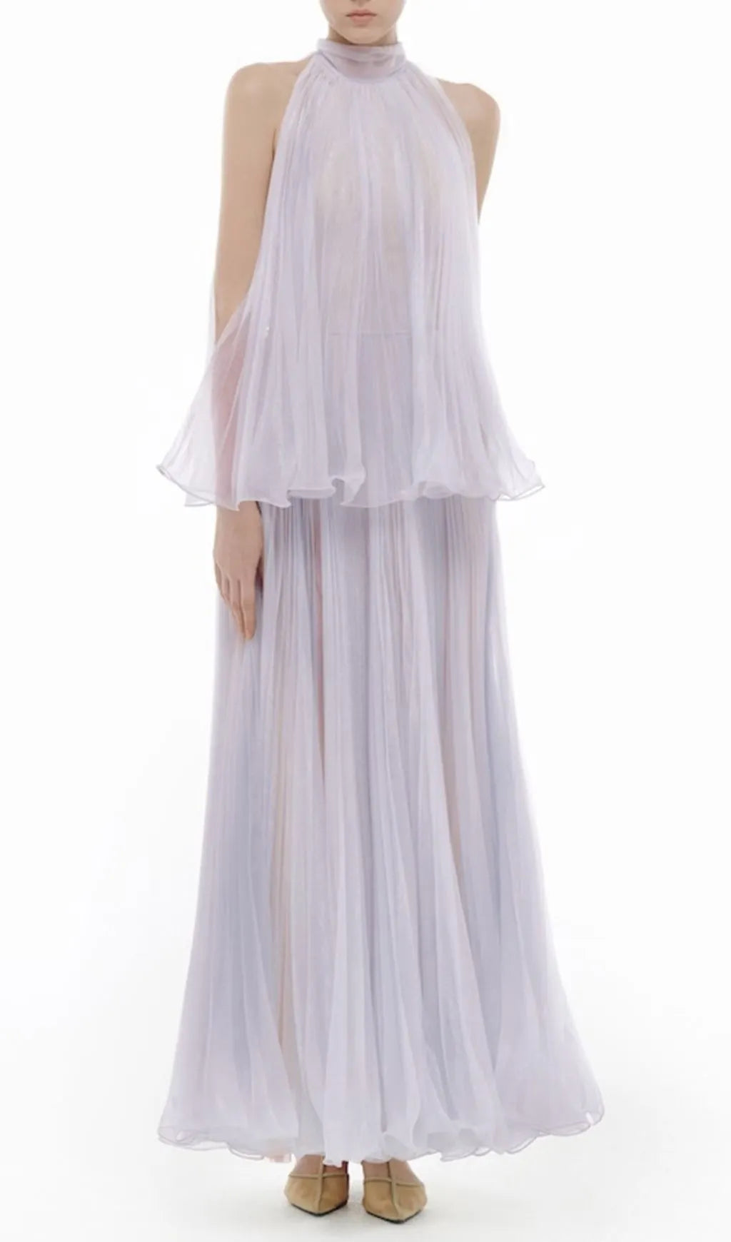 Halona Halter Mesh Maxi Dress Flowering Girl