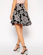 Jacquard High-Waisted Irregular Umbrella Skirt Flowering Girl