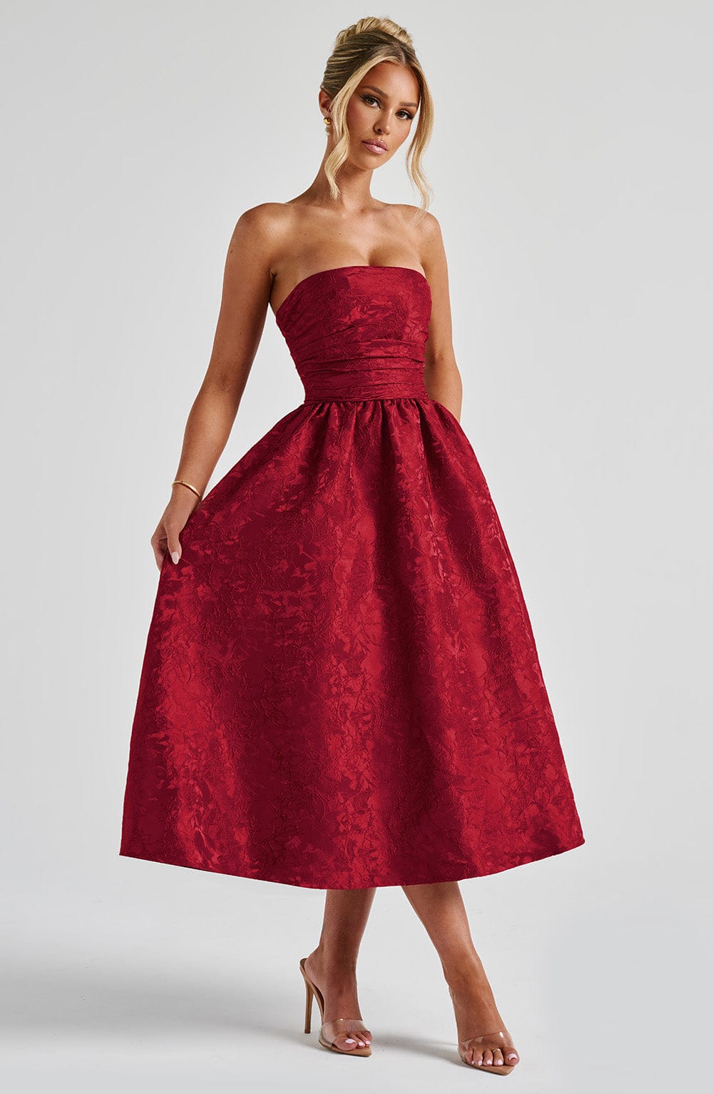 Saoirse Midi Dress - Red Flowering Girl
