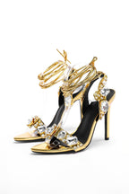 Adaline Pointed-toe Diamante Heels Flowering Girl