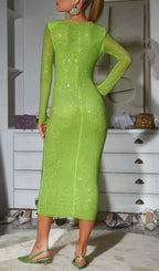 Crystal-Embellished Midi Dress Flowering Girl