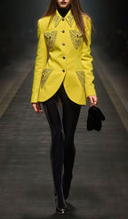 Howie Yellow Embellished Blazer Flowering Girl