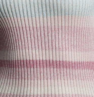 Pastel Pink Gradient Stripe Rib Knit Scoop Neck Sleeveless Midi Bodycon Dress Flowering Girl
