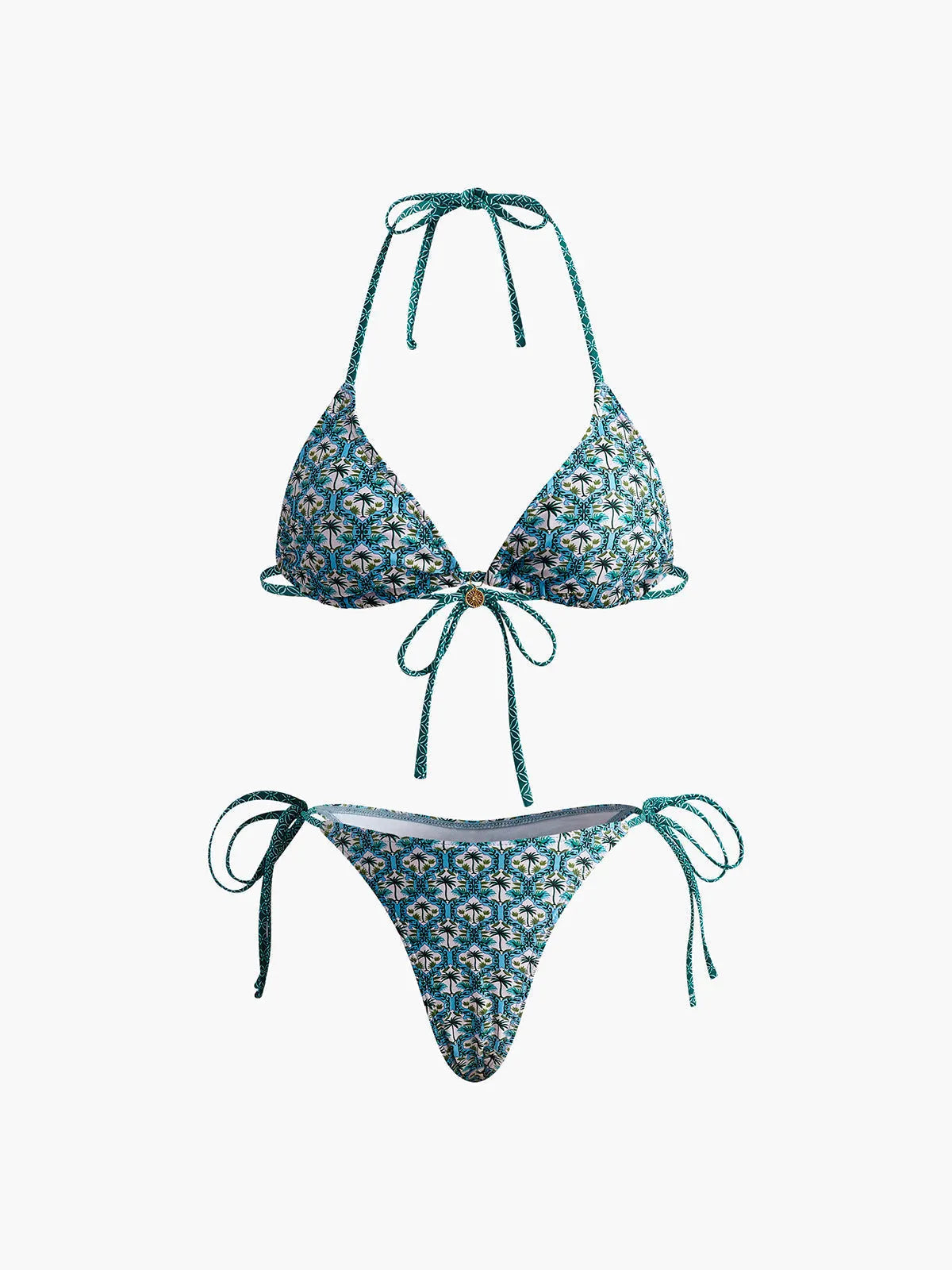 Printed Lace Bikini Set Flowering Girl