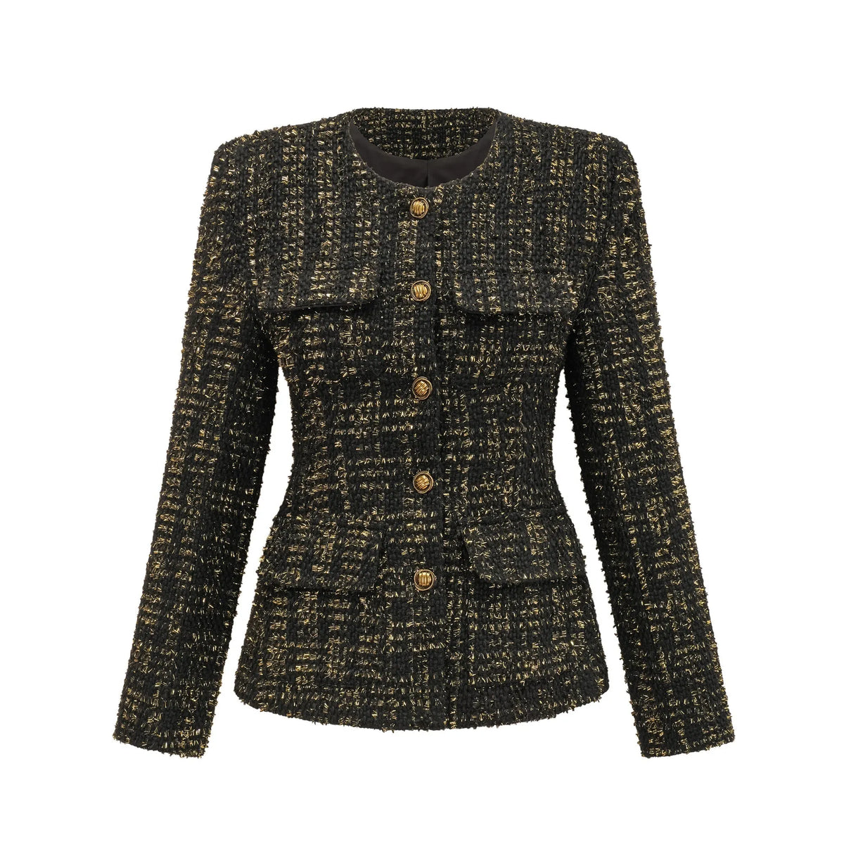 Claudine Black Metallic Tweed Jacket & Shorts Matching Set Flowering Girl