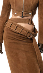 Giverny Brown Belt Maxi Skirt Flowering Girl