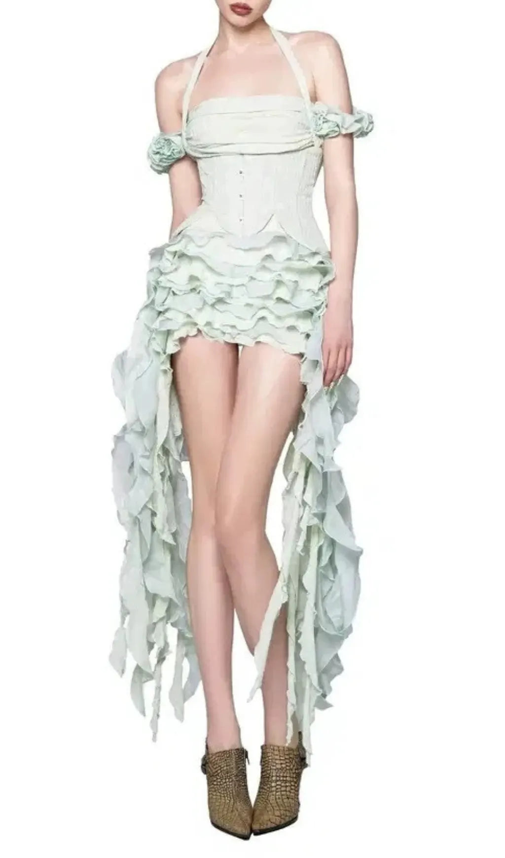 Dalilah Corset Ruffle Mini Dress Flowering Girl