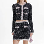 BLACK & WHITE KNIT SKIRT Flowering Girl