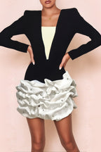 Tracy Ocean Waves Long Sleeve Mini Blazer Dress Flowering Girl