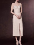 Juana Beige Strappy Slit Midi Dress Flowering Girl