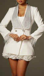 Seraphilus Rhinestone Button Up Blazer Flowering Girl