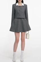 Euryda Herringbone Polka Dot Scarf Jacket Flowering Girl