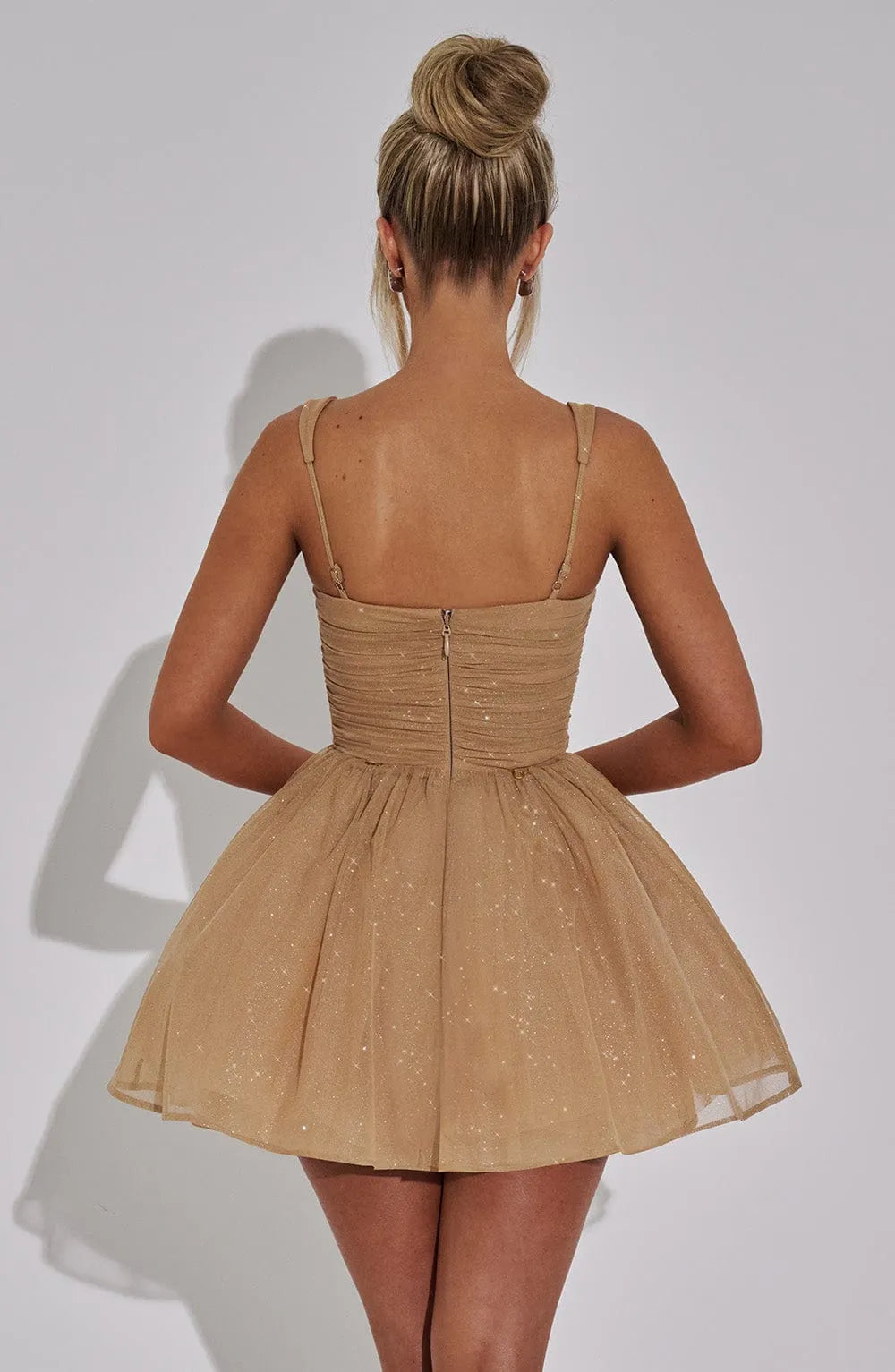 Jacqueline Mini Dress - Gold Sparkle Flowering Girl