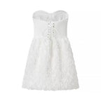 Lily Flower Mini Dress In White Flowering Girl
