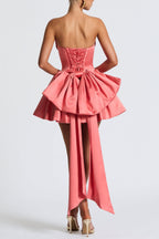 Trinity Mini Dress - Coral Pink Flowering Girl