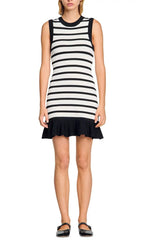 Striped Knit Short Dress Flowering Girl