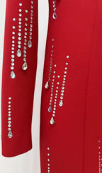 Joyita Red Long Sleeve Diamante Maxi Dress Flowering Girl